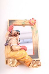 Zeige Details für Clown im Spiegel Holzgeschnitzt handbemalt 60cm  Bild von Clown im Spiegel Holzgeschnitzt handbemalt 60cm