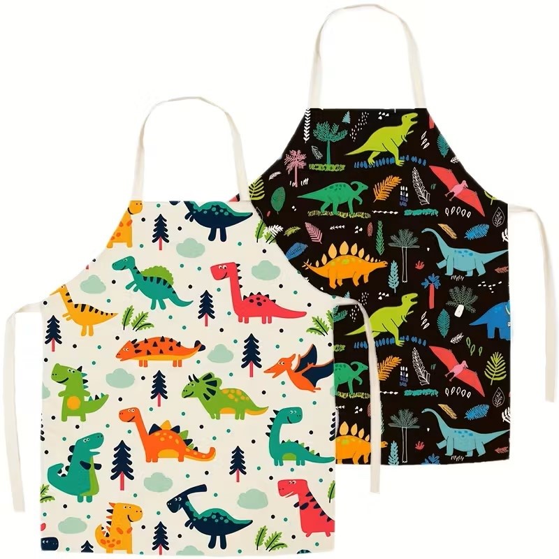Bild von Kinderkochschürze, Kinderschürze, Latzschürze Kinder Dinosaurier
