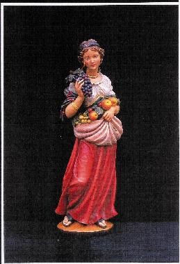 Bild von Winzerin Holzgeschnitzt handbemalt 60cm