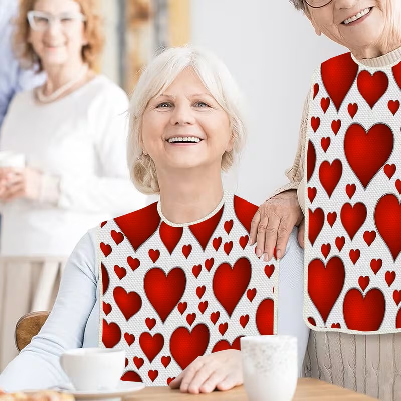 Bild von Esslatz für Erwachsene mit Klettverschluss und Herzen Leinen