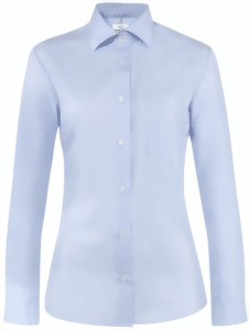 Bild von Damen-Bluse mit Brusttasche hellblau Liquidtation
