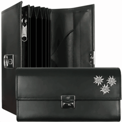 Bild von Service-Portemonnaie schwarz mit 3 Edelweiss