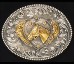 Zeige Details für Gürtelschnalle Pferd im Herz Gold Bild von Gürtelschnalle Pferd im Herz Gold