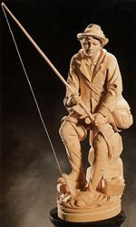 Zeige Details für Fischer Holzgeschnitzt gebeizt 40cm Bild von Fischer Holzgeschnitzt gebeizt 40cm