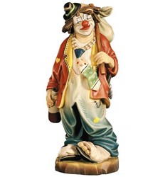 Bild von Clown der Clochard/Vagabund Holgeschnitzt handbemalt 40cm