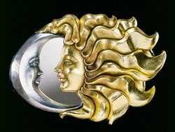 Zeige Details für Sonne & Mond Holzgeschnitzt handbemalt 60x40cm Bild von Sonne & Mond Holzgeschnitzt handbemalt 60x40cm