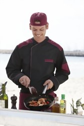 Zeige Details für Koch-Jacke  Monte Carlo schwarz/bordeaux Bild von Koch-Jacke  Monte Carlo schwarz/bordeaux